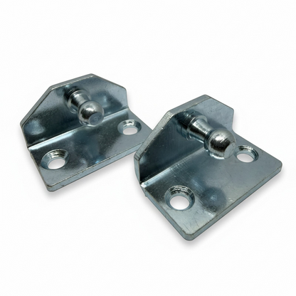 SpringFixUk pair of zinc plated steel gas strut mounting brackets with 10mm ball studs.