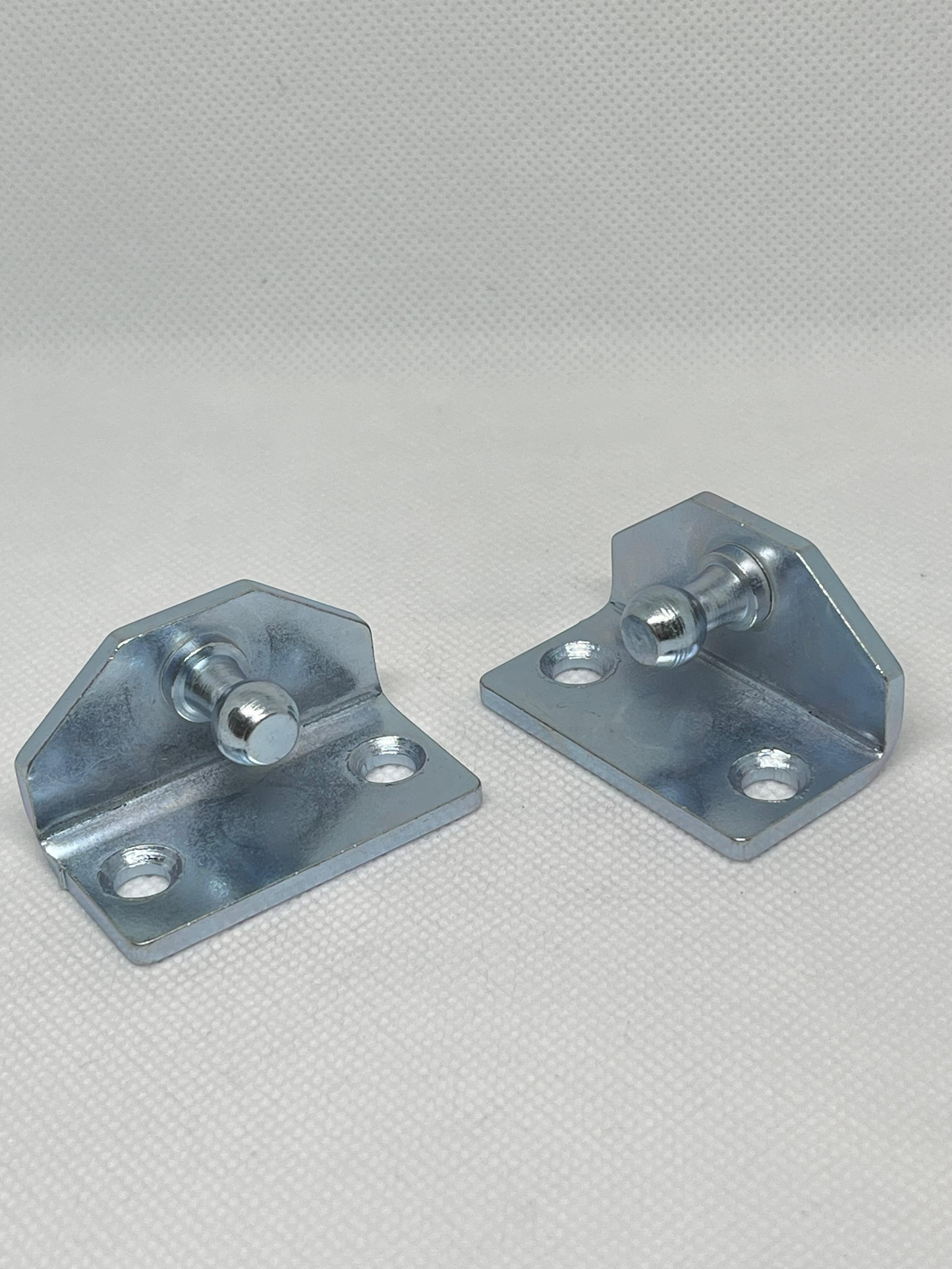 SpringFixUk pair of zinc plated steel gas strut mounting brackets with 10mm ball studs.