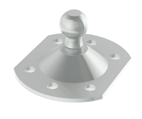 SpringFixUk 2x 10mm zinc plated steel gas strut ball stud mounting plates with pre-drilled holes.