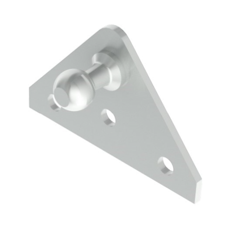 SpringFixUk 2x 10mm stainless steel gas strut ball stud brackets with angled mounting plates.