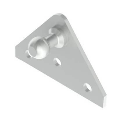 SpringFixUk 2x 10mm stainless steel gas strut ball stud brackets with angled mounting plates.
