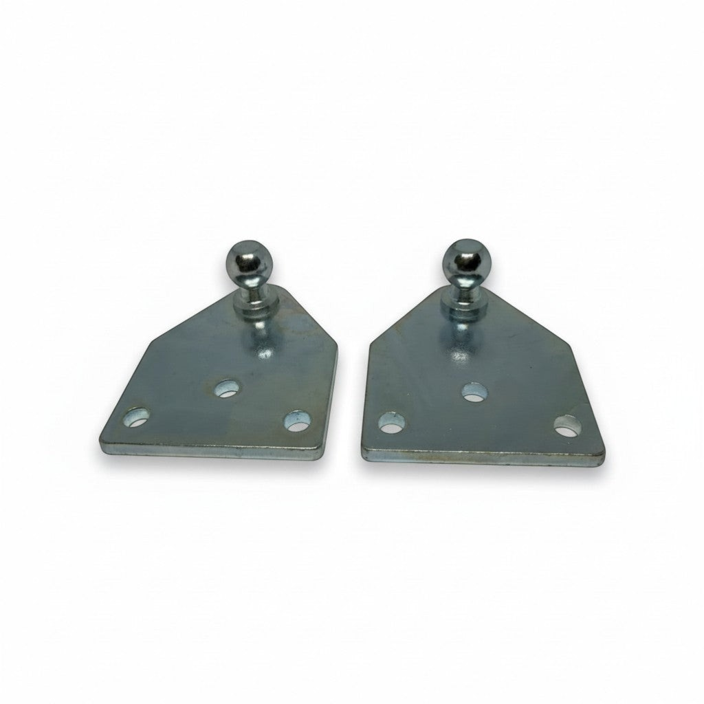 SpringFixUk 2x heavy duty zinc plated steel gas strut brackets with 13mm ball stud mounts.