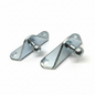 SpringFixUk 2x heavy-duty zinc-plated steel gas strut brackets with 10mm ball stud, left mount design.