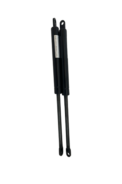 SpringFixUk 2x 750N black steel ottoman bed lift gas struts with 360mm eye-to-eye length and 8mm fittings.