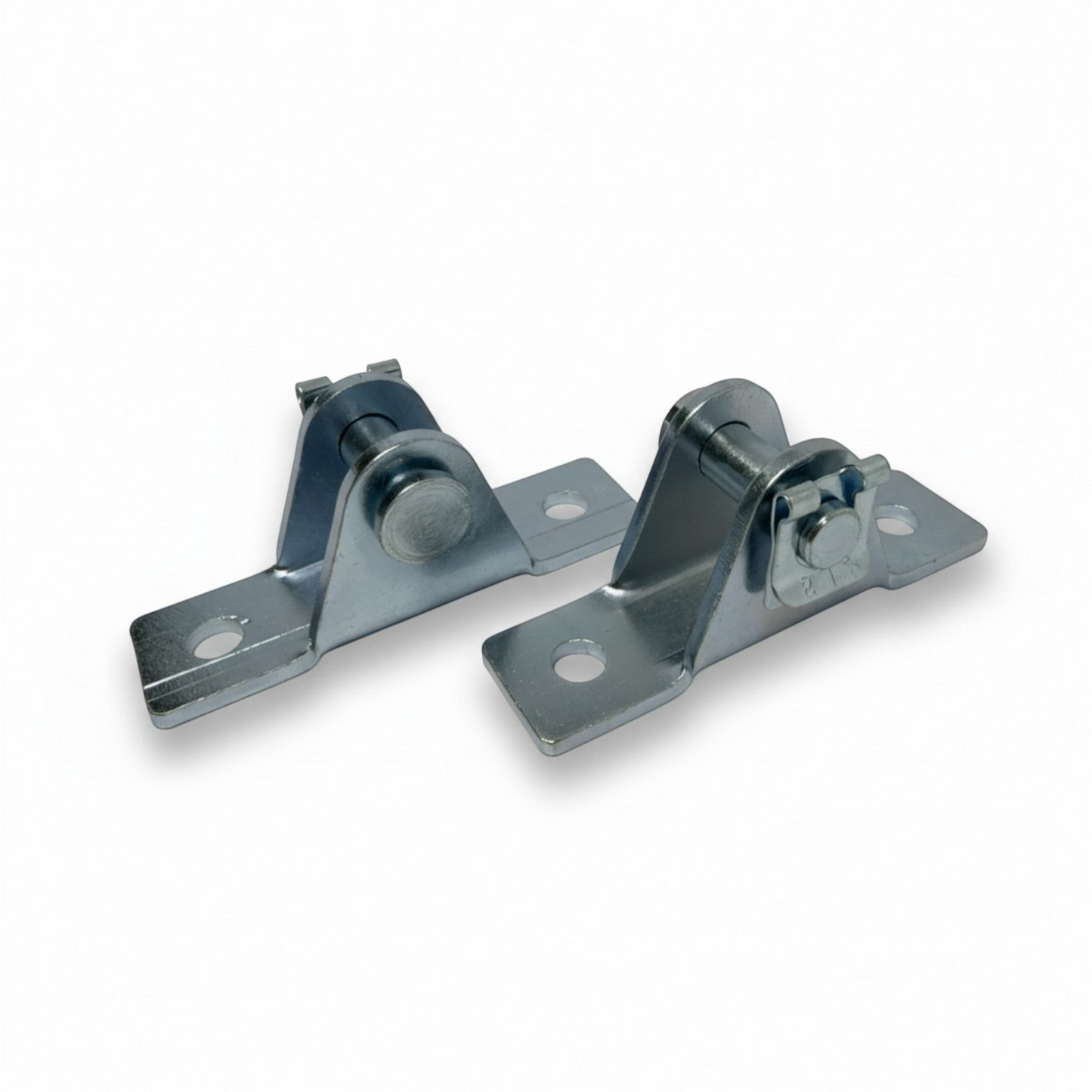 SpringFixUk pair of zinc-plated steel 8mm pin mount gas strut brackets with quick-fit clips.