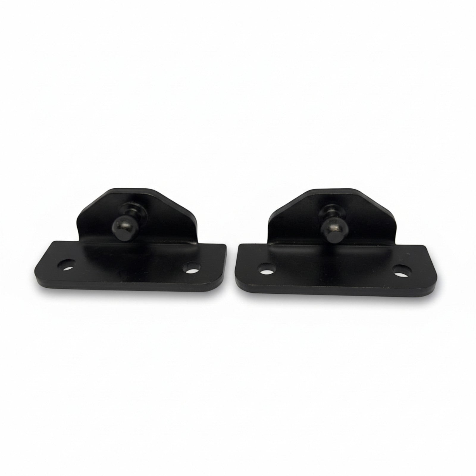 SpringFixUk pair of black heavy duty L-shaped gas strut mounting brackets with 13mm ball studs.
