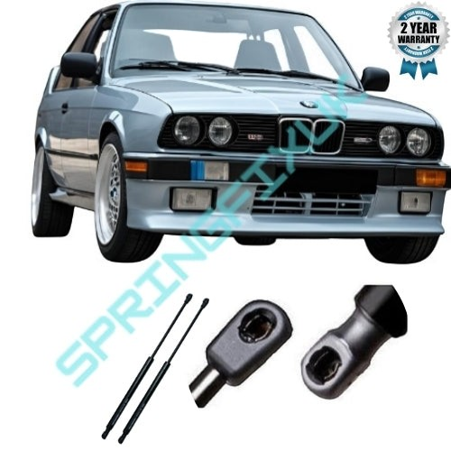 SpringFixUk 2x Front Hood Gas Struts for BMW 3 Series E30 (1982-1992), 350N, 255mm, steel construction.