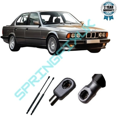 SpringFixUk 2x front hood gas struts for BMW 5 Series E34 (1988-1995). Black steel, 380N force, OEM 51231944119.