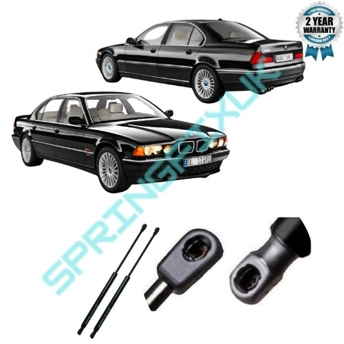 SpringFixUk 2x front hood gas struts for BMW 7 Series E38, 830N force, 325mm length, black anti-corrosion coating.