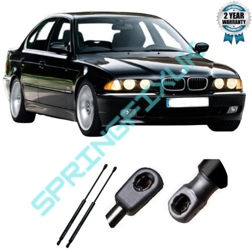 SpringFixUk pair of black steel tailgate gas struts for BMW 5 Series E39, OEM 5124822291, 520N force, 345mm length.