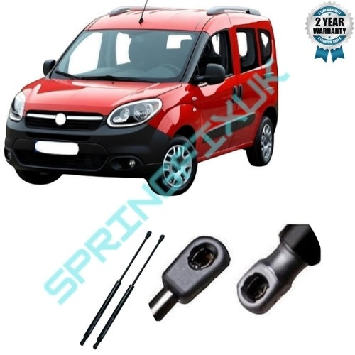 SpringFixUk pair of black steel tailgate gas struts for Fiat Doblo 2000-2010, 370N, 860mm