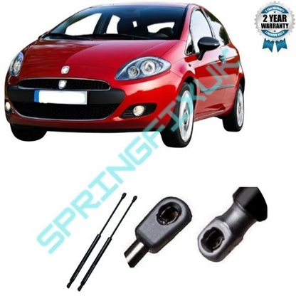 SpringFixUk pair of black steel tailgate gas struts for Fiat Grande Punto, OEM 51778432, 350N, 435mm.