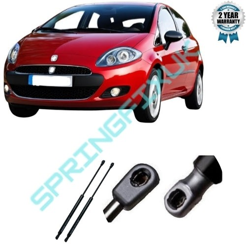SpringFixUk pair of black steel tailgate gas struts for Fiat Grande Punto, OEM 51778432, 350N, 435mm.