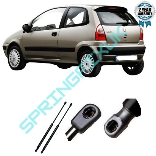 SpringFixUk 2x tailgate gas struts for Fiat Punto II 5-door 1999-2005, black steel, 380N force.
