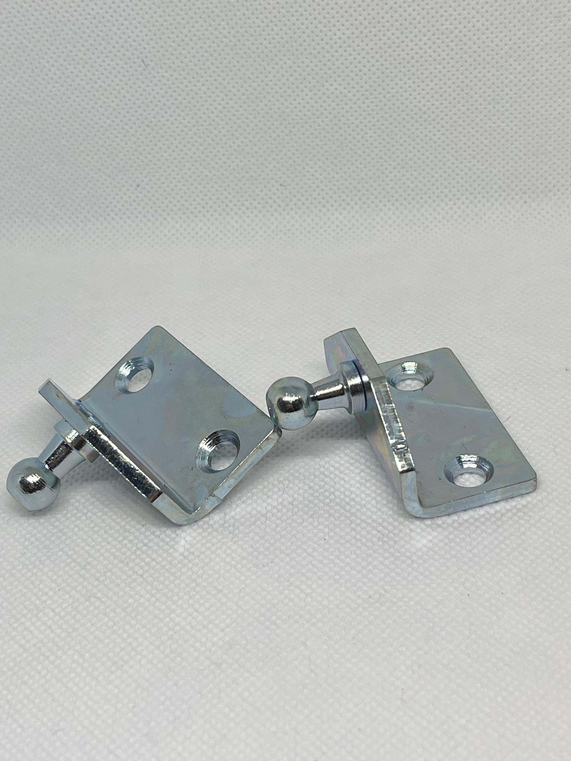SpringFixUk 2x zinc-plated steel gas strut brackets with 10mm ball stud, left-hand side mount.