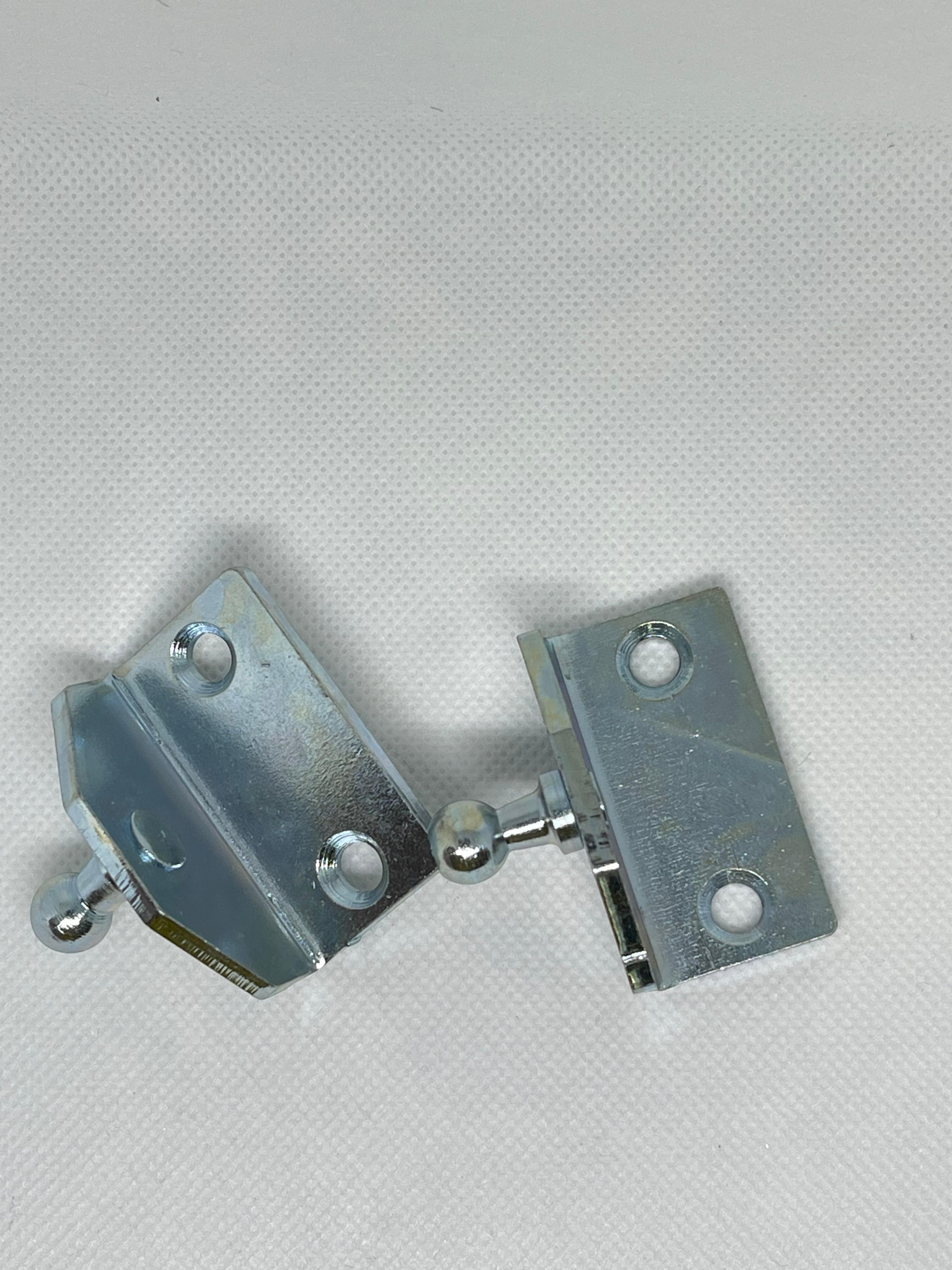 SpringFixUk pair of zinc-plated steel gas strut brackets with 10mm ball stud mounts for left-hand side installation.