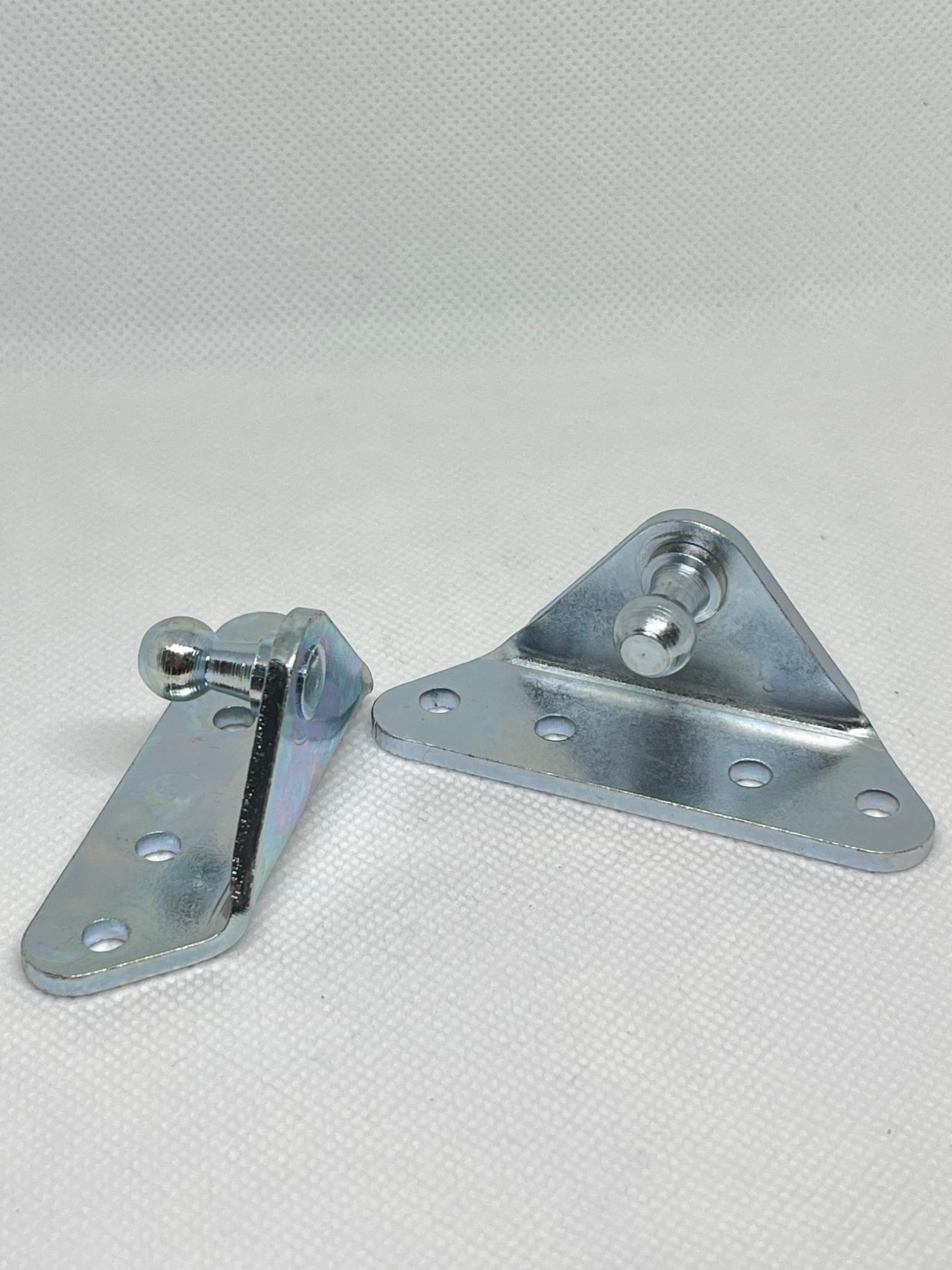 SpringFixUk 2x zinc-plated steel gas strut brackets with 10mm ball stud, right mount.