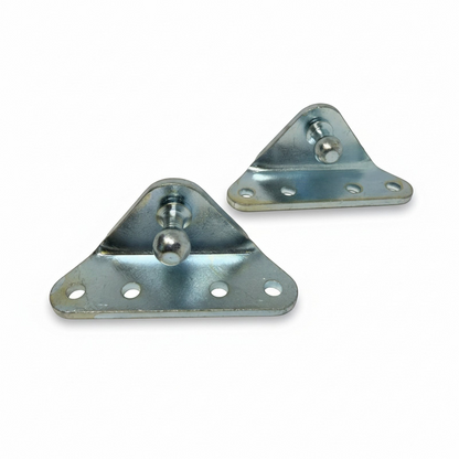 SpringFixUk 2x zinc-plated steel gas strut brackets with 10mm ball stud, right mount.