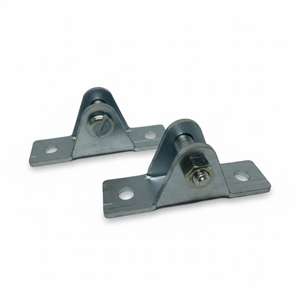SpringFixUk pair of zinc-plated steel gas strut brackets with 8mm ball stud and M6 bolt for side mounting.