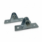 SpringFixUk pair of zinc-plated steel gas strut brackets with 8mm ball stud and M6 bolt for side mounting.