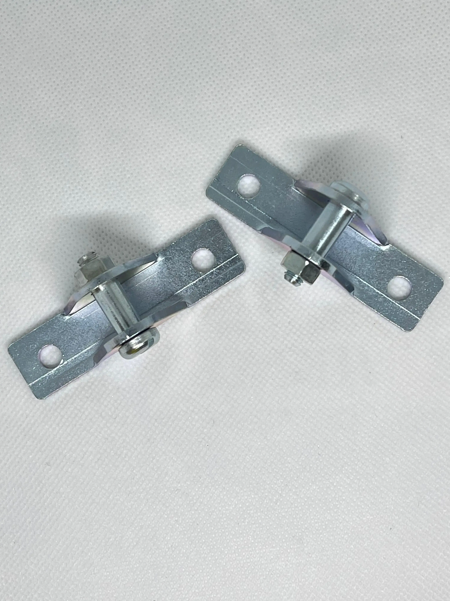 SpringFixUk pair of zinc-plated steel gas strut brackets with 8mm ball stud and M6 bolt for side mounting.