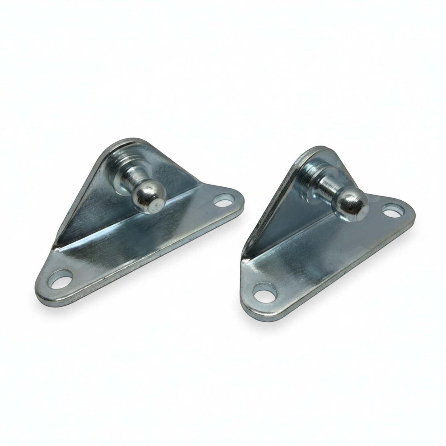SpringFixUk pair of zinc-plated steel gas strut brackets with 10mm ball stud, right-hand side mount.