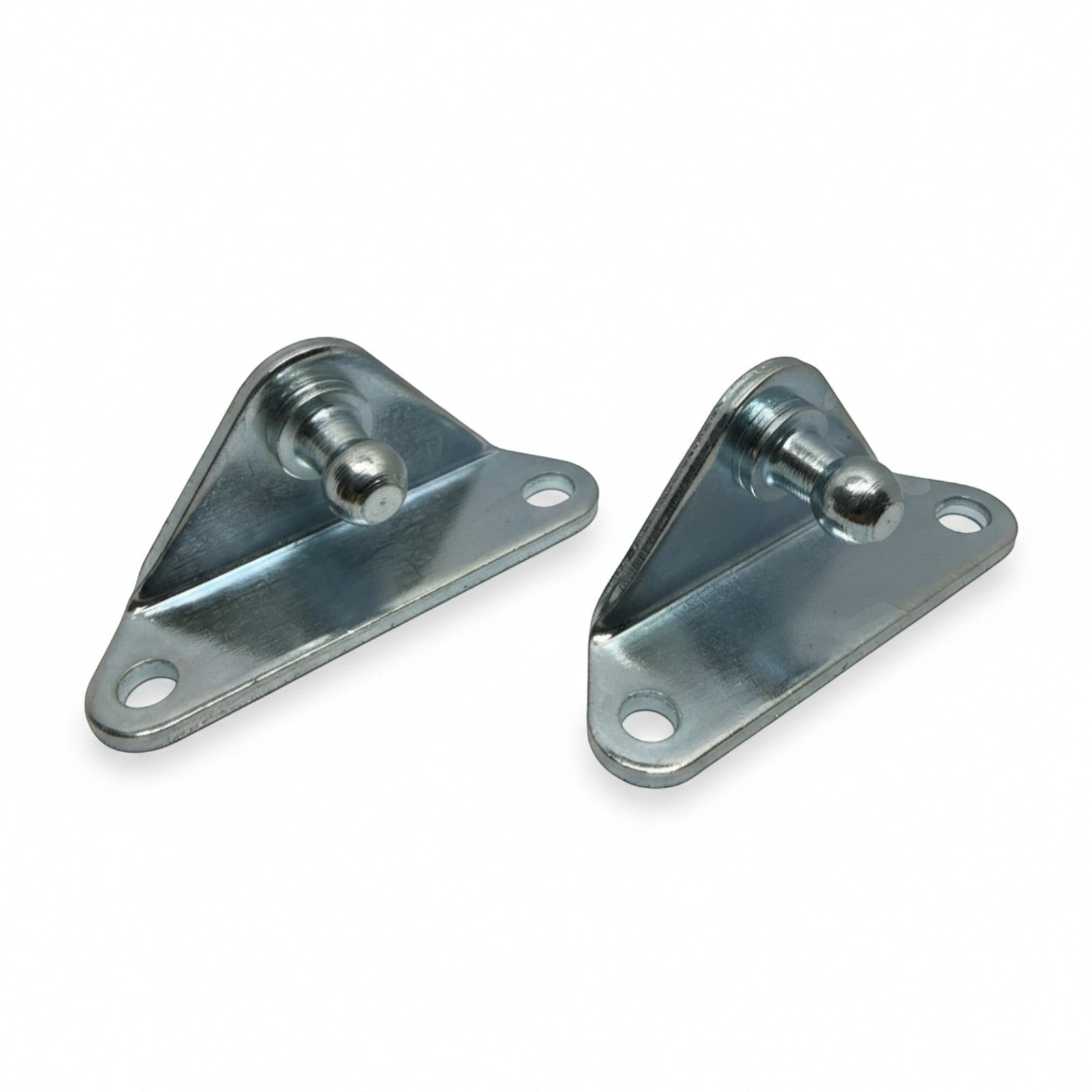 SpringFixUk pair of zinc-plated steel gas strut brackets with 10mm ball stud, right-hand side mount.