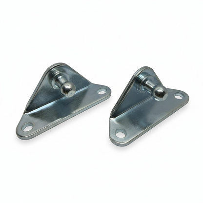 SpringFixUk pair of zinc-plated steel gas strut brackets with 10mm ball stud, right-hand side mount.