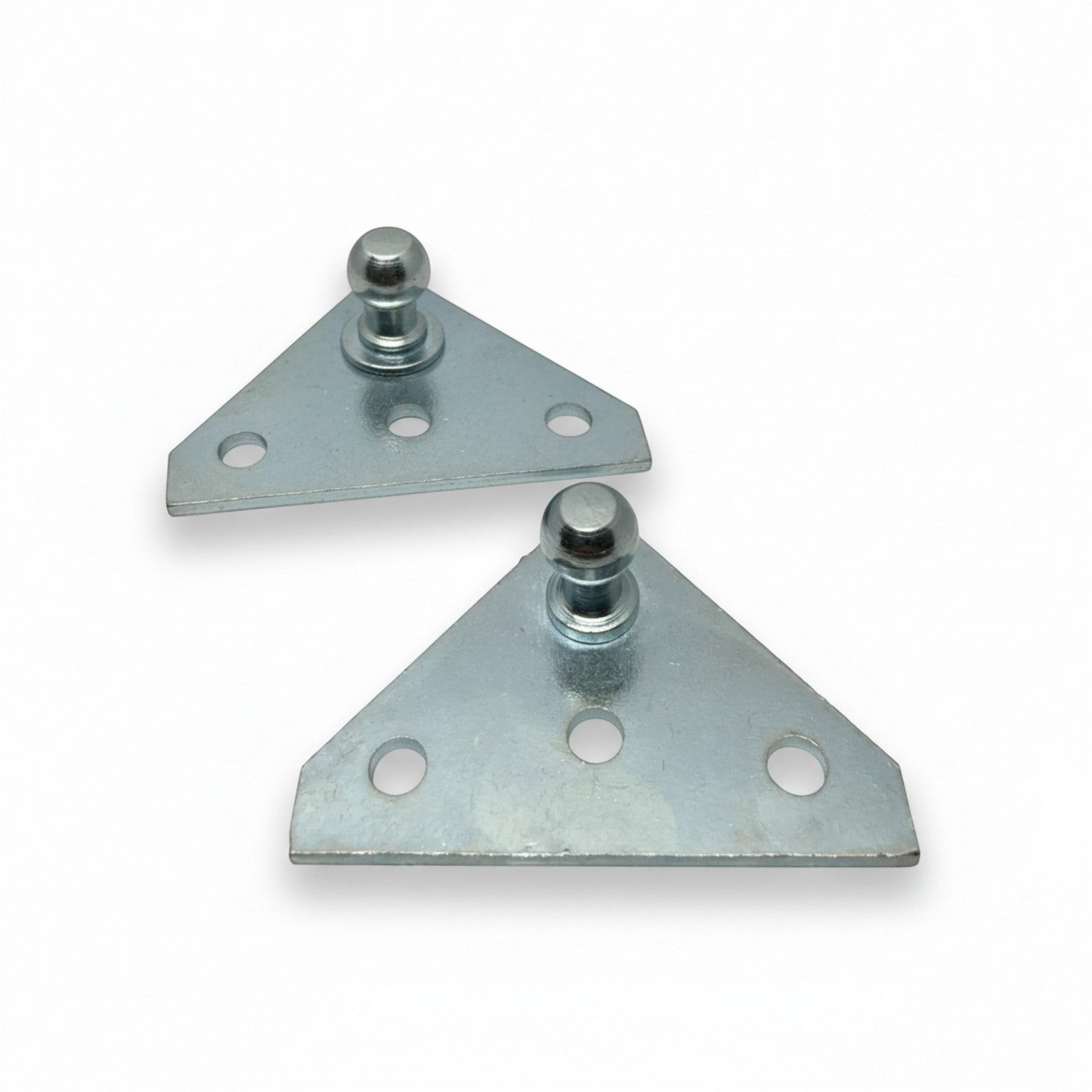 SpringFixUk 2x zinc-plated steel flat mounting plates with 10mm ball studs for gas struts.