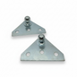 SpringFixUk 2x zinc-plated steel flat mounting plates with 10mm ball studs for gas struts.