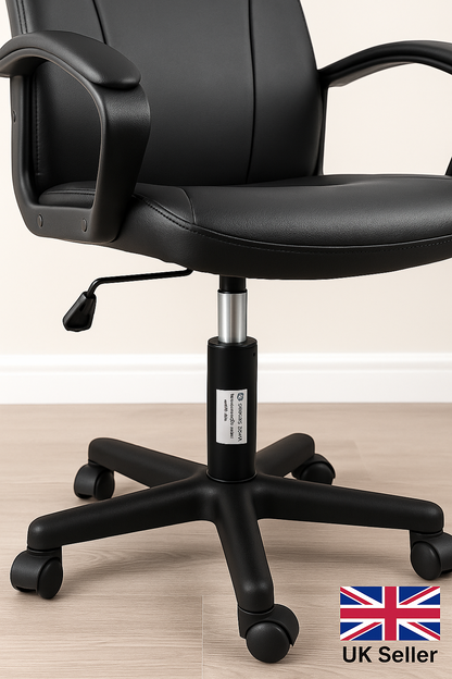 SpringFixUk heavy duty black office and gaming chair gas lift cylinder with chrome piston shaft, 260mm length.