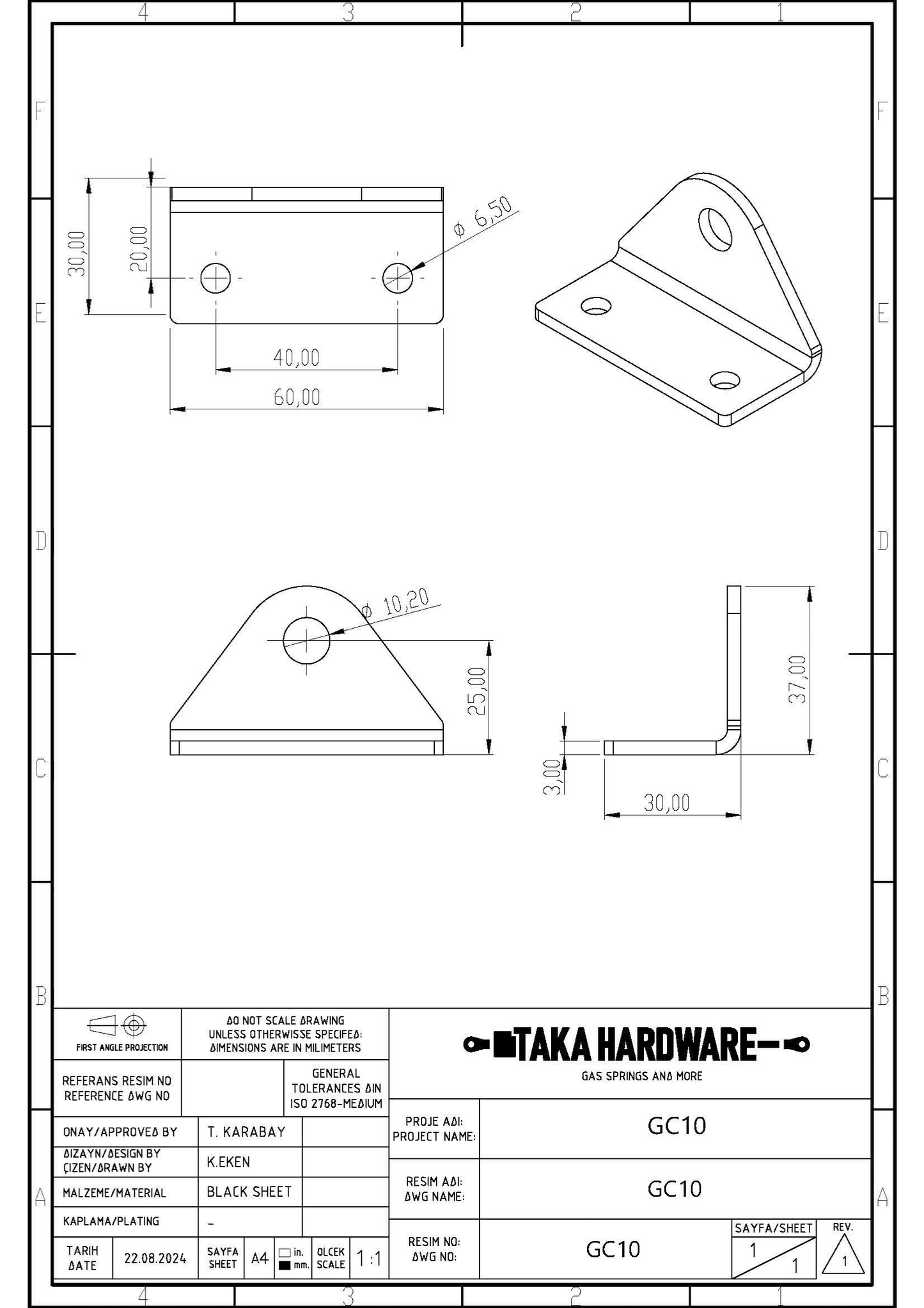 SpringFixUk hydraulic gate closer bracket set with M10 fittings, black powder-coated steel, for swing gates.