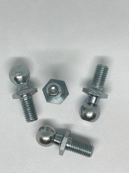SpringFixUk M10 zinc plated steel ball stud bolts with 16mm ball for gas struts.