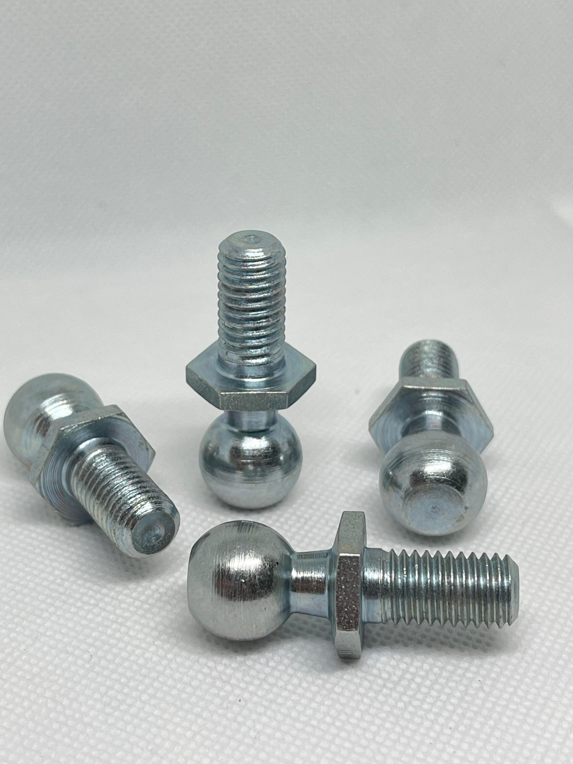 SpringFixUk M10 zinc plated steel ball stud bolts with 16mm ball for gas strut mounts (pack of 2)