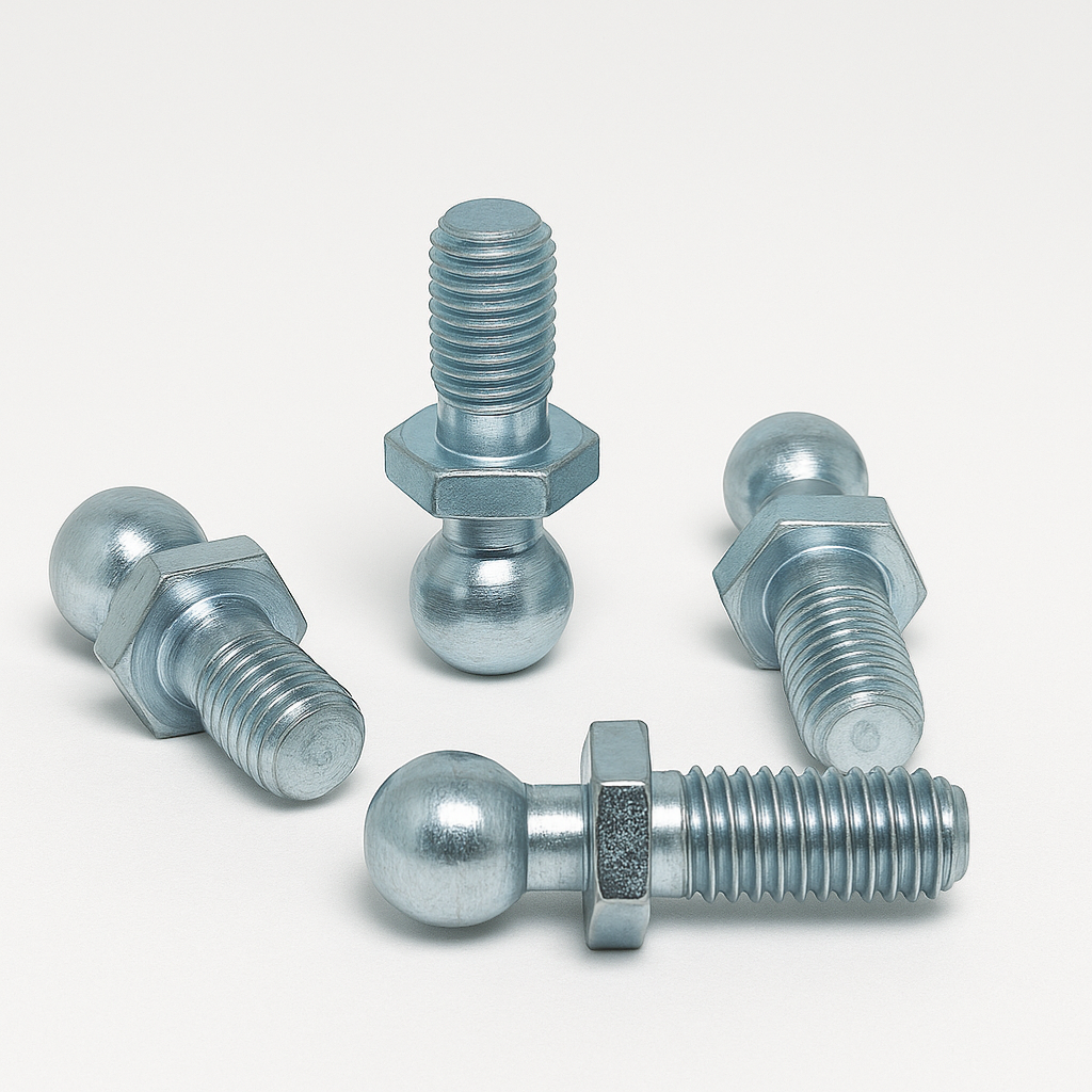 SpringFixUk M10 zinc plated steel ball stud bolts with 16mm ball for gas struts. Pack of 2.