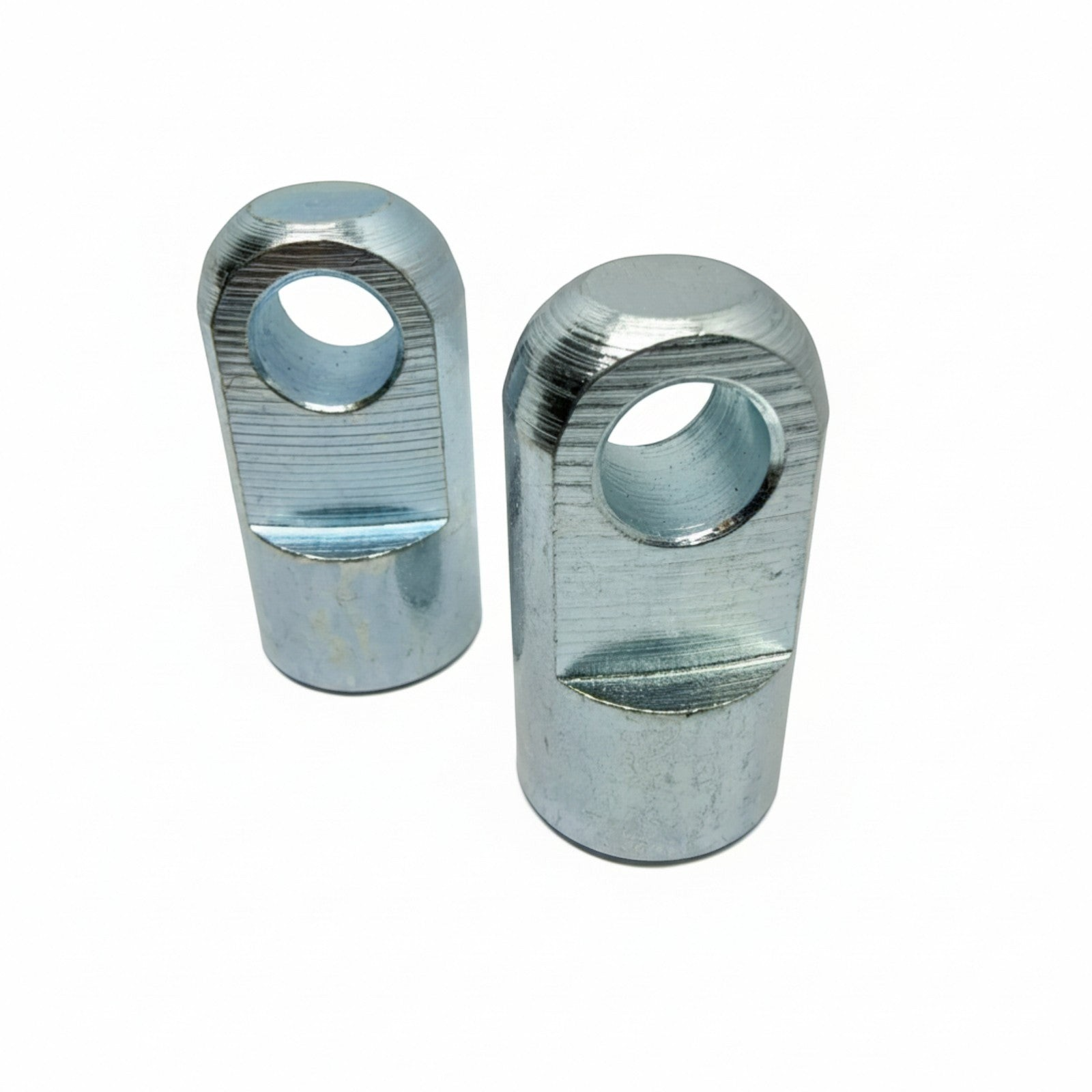 SpringFixUk pair of M10 female thread zinc-plated steel gas strut eyelet fittings with 10mm hole.