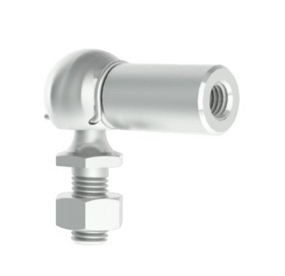 SpringFixUk M10 gas strut ball joint end fitting, 16mm zinc plated steel with M10 thread.