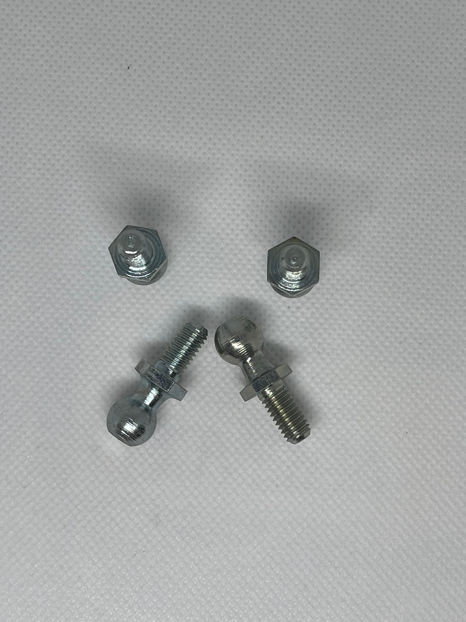 SpringFixUk 2x M6 zinc plated steel ball stud bolts with 10mm ball for gas struts.