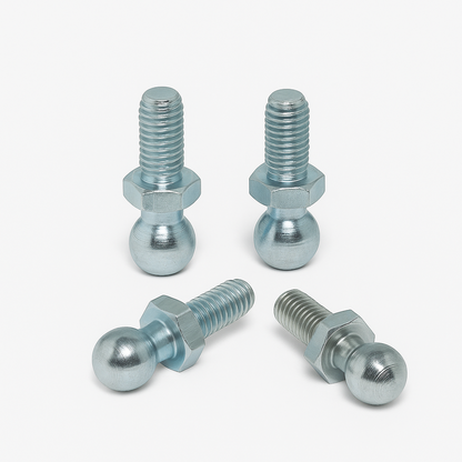 SpringFixUk M6 x 10mm ball stud bolts, zinc plated steel, pack of 2. For gas struts and springs.