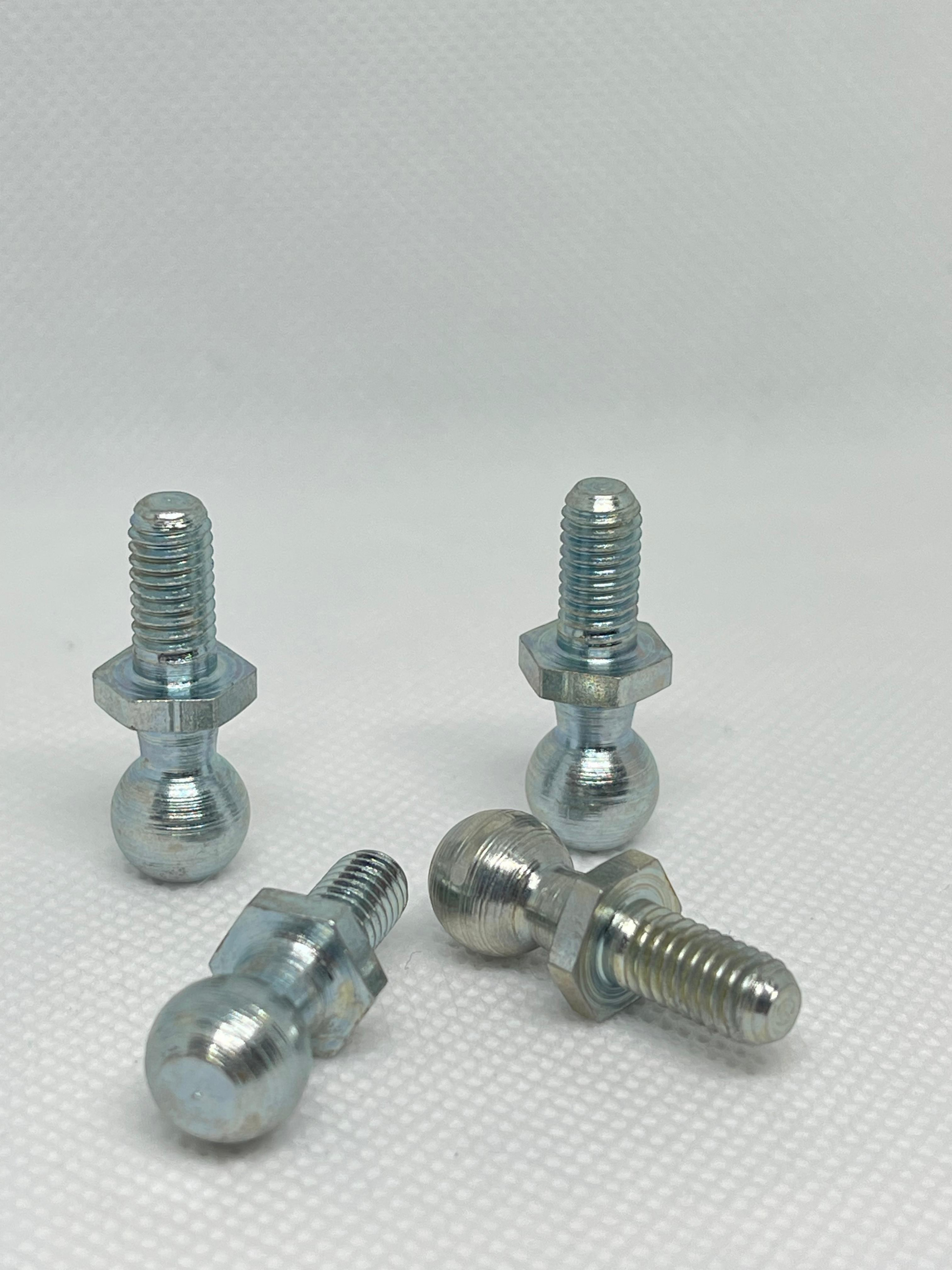 SpringFixUk M6 zinc plated steel ball stud bolt with 10mm ball for gas struts, pack of 2.