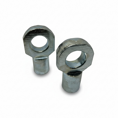 SpringFixUk pair of M6 female thread zinc-plated steel gas strut eye end fittings with 8mm hole.