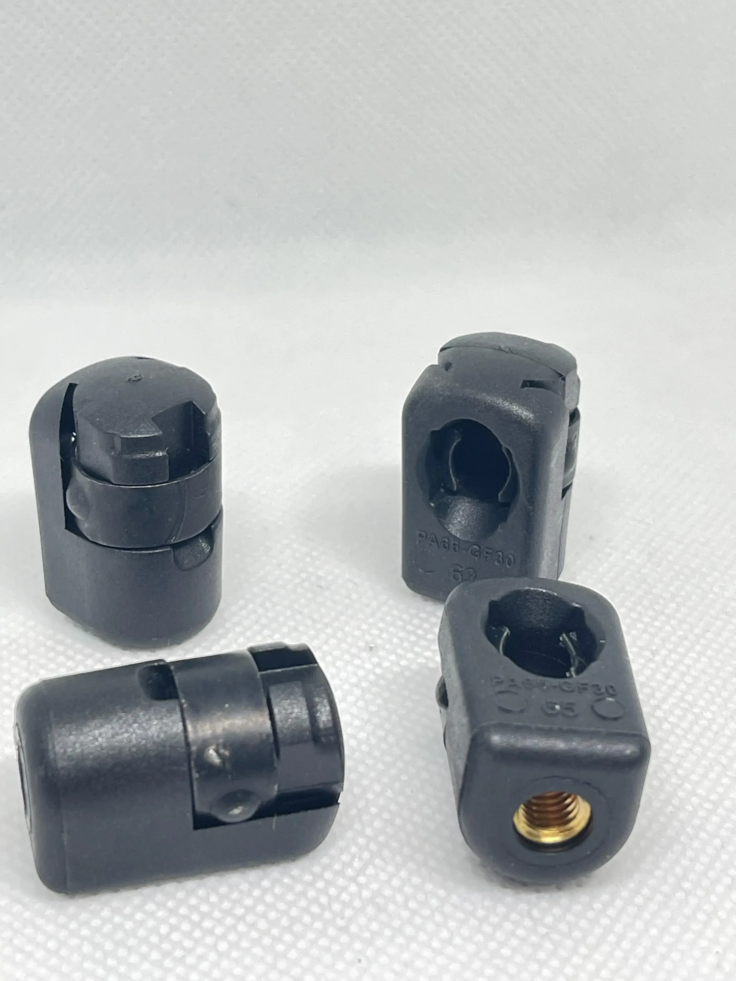 SpringFixUk M6 plastic gas strut end fittings with 10mm ball socket and brass insert. Pair.