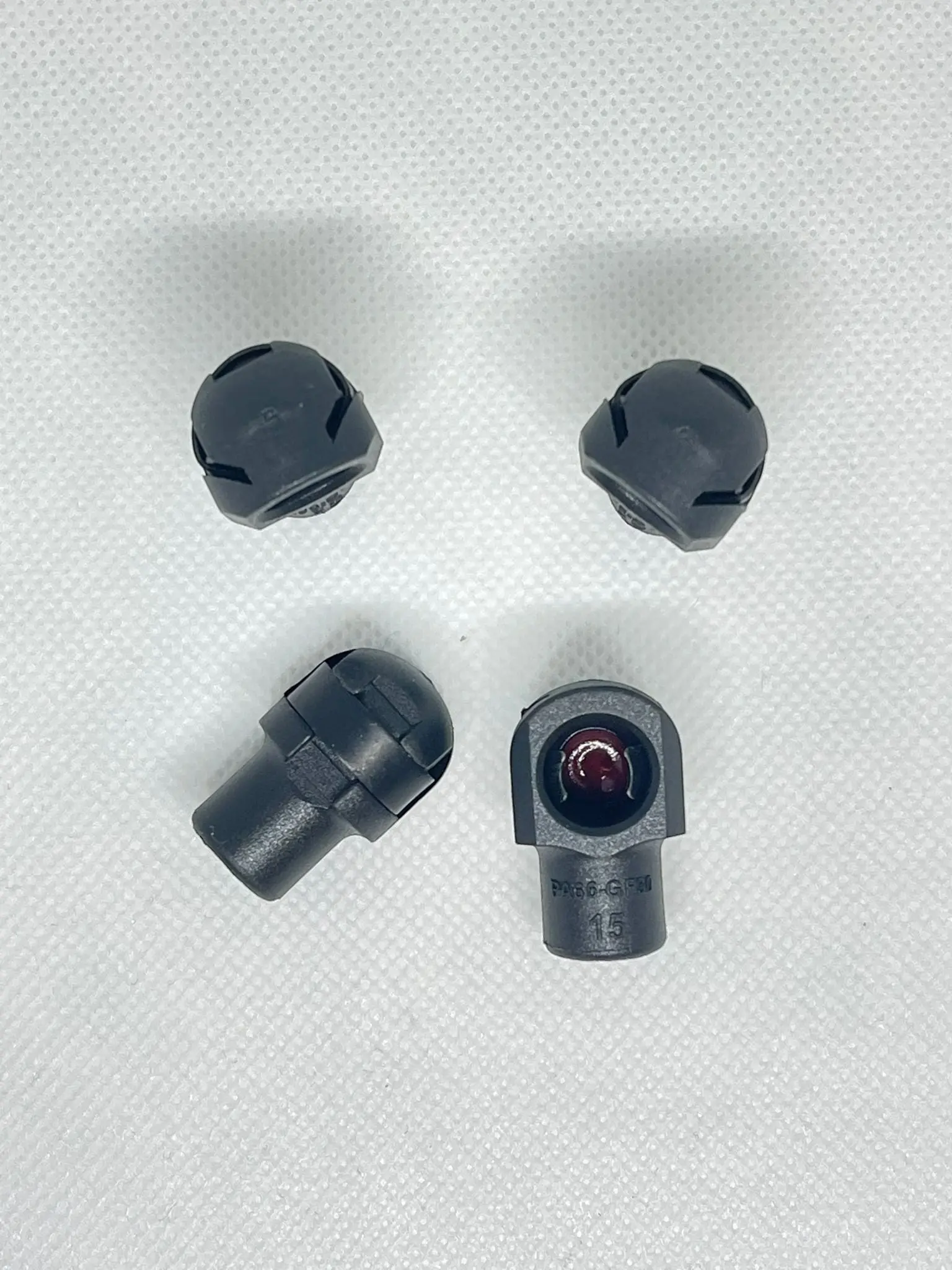 SpringFixUk pair of black M6 gas strut end fittings with 10mm ball sockets and brass inserts.