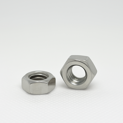 SpringFixUk M6 A2 stainless steel hex nuts, DIN 934 standard, corrosion resistant, ideal for automotive and general fastening.