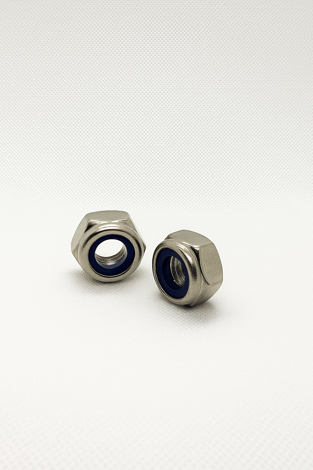 SpringFixUk M6 A2 stainless steel nyloc lock nuts with blue nylon insert, DIN 985 standard, pack of 10.