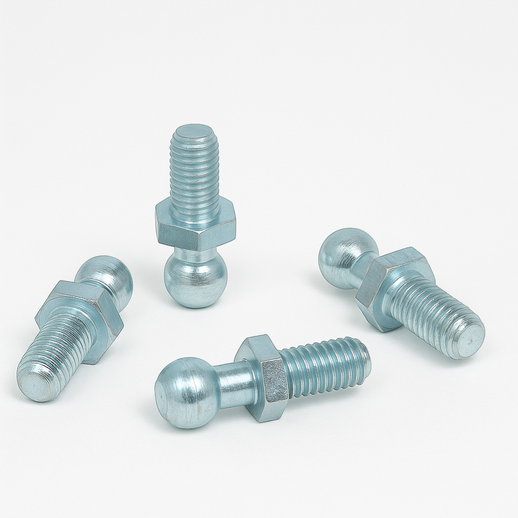 SpringFixUk M8 zinc plated steel ball stud bolts with 10mm ball for gas struts.