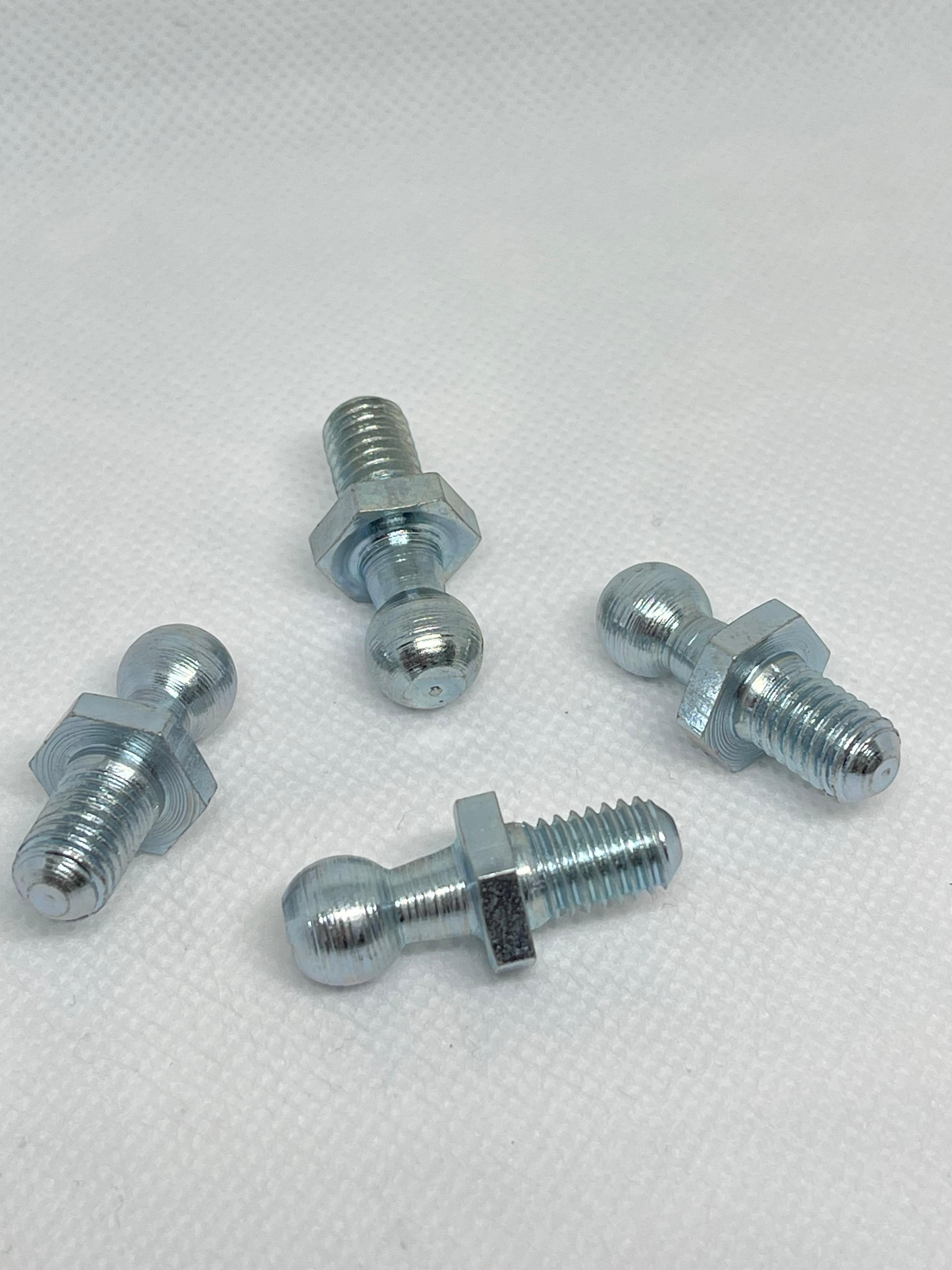 SpringFixUk M8 zinc plated steel ball stud bolts with 10mm ball for gas strut mounts.