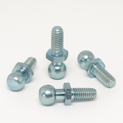 SpringFixUk M8 zinc plated steel ball stud bolts with 13mm ball for gas struts, pack of 2.