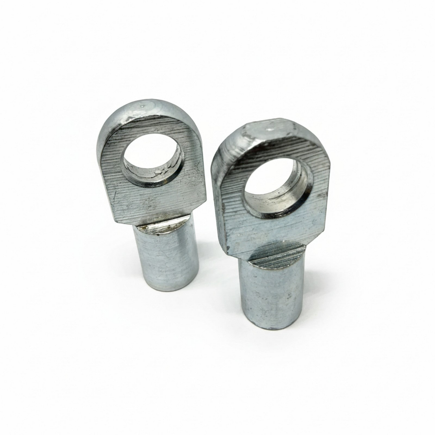 SpringFixUk pair of zinc-plated steel M8 female thread gas strut eye end fittings with 8mm hole.
