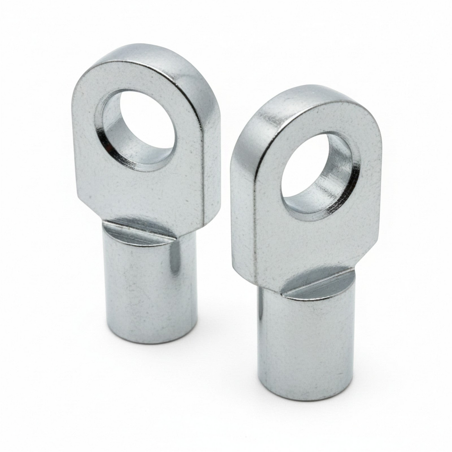 SpringFixUk pair of M8 female thread zinc-plated steel gas strut eye end fittings.